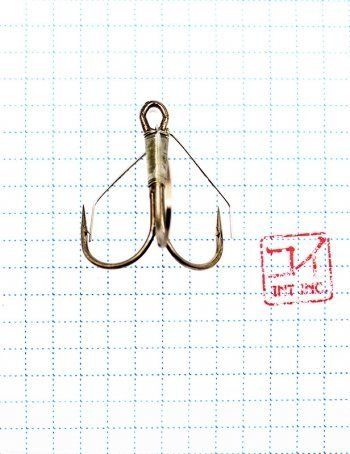 Крючок KOI "WEEDLESS TREBLE HOOK",  1/0 (INT),  цвет BN,  незацепляйка (шт.)