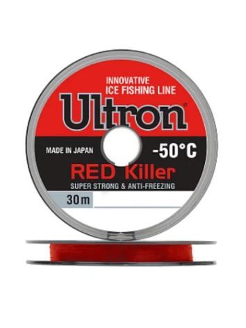Леска ULTRON Red Killer 0, 08 мм,  0, 9 кг,  30 м,  красная (шт) 