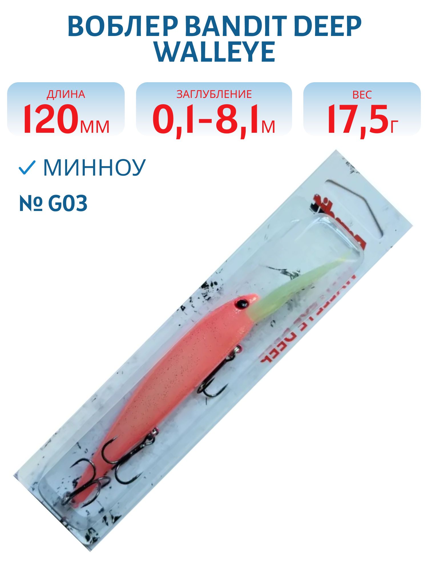Воблер BANDIT DEEP WALLEYE G03