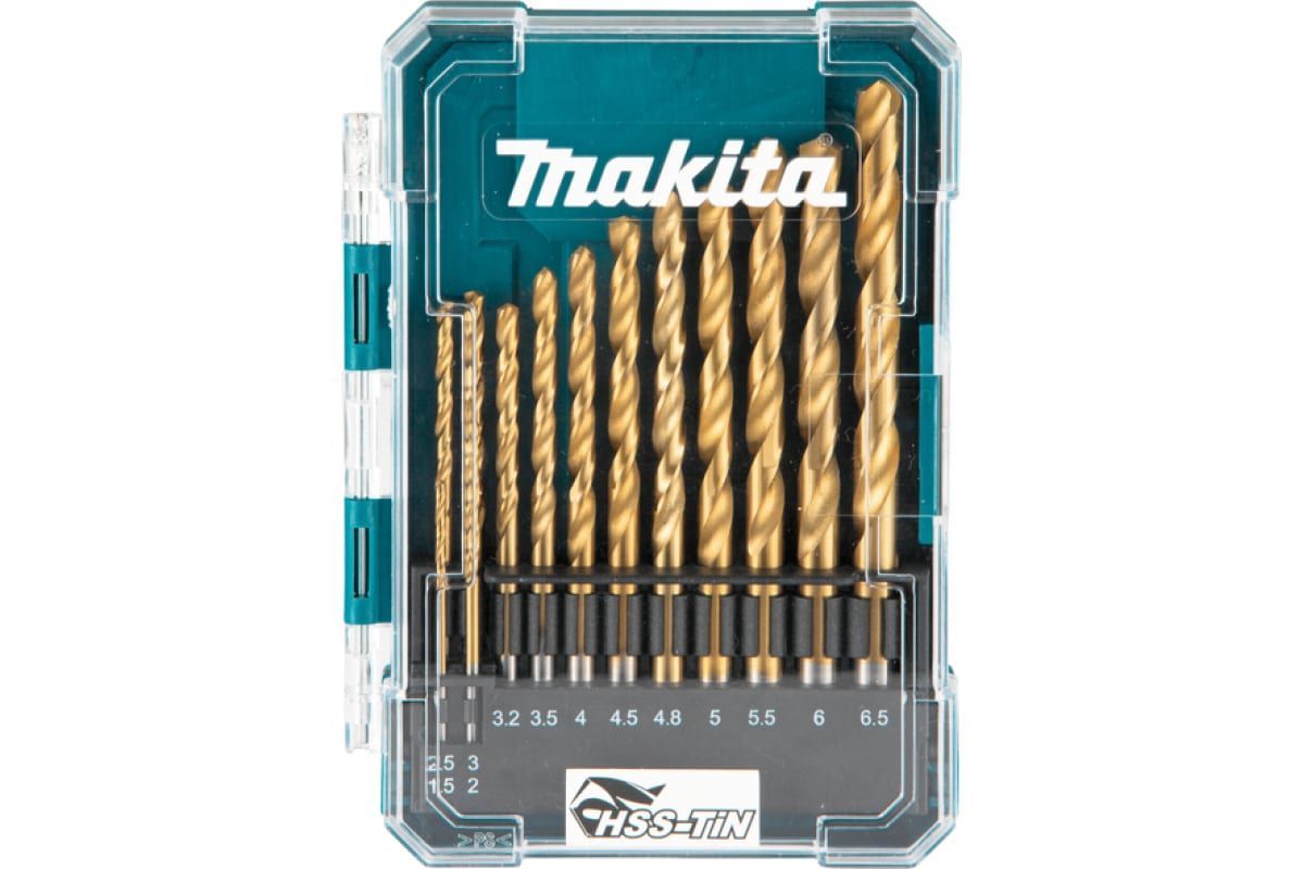 Набор сверл по металлу 10пр. (Ø1.5-6.5мм) HSS-TiN Economy/D-72855 MAKITA