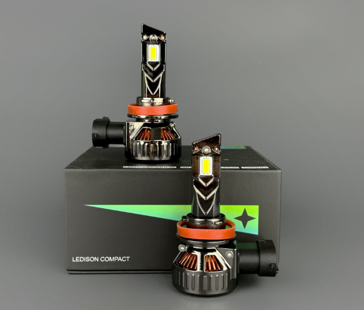 Светодиодная лампа H11/H9/H8 Ledison Compact (№4) (12-24V,  80w,  8000Lm,  5000K,  Canbus) (2шт.к-т)