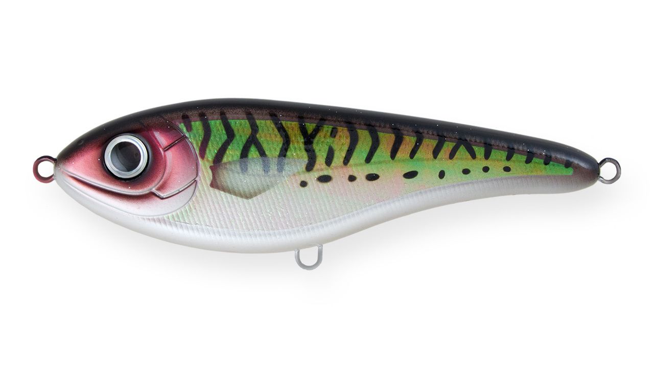 Воблер Джеркбейт Strike Pro Buster Jerk II Shallow Runner,  120 мм,  37 гр,  Загл. 0, 3м.-2, 0м.,  Медленно всплывающий,  цвет: C610-064 Mackerel Pearl,  (EG-049#C610-064)