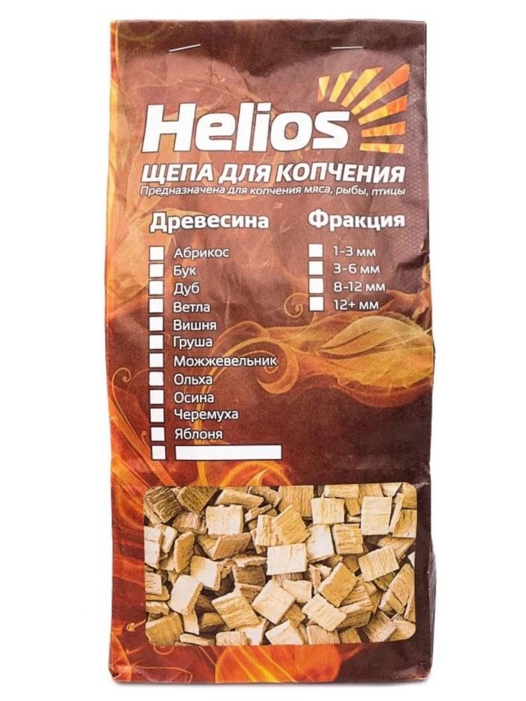 Щепа для копчения (ольха) 2 л Helios