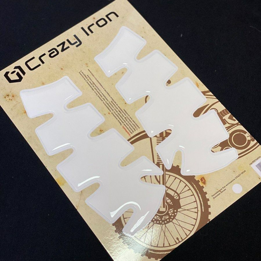 Наклейка на бак боковая белая CRAZY IRON cipr8001white