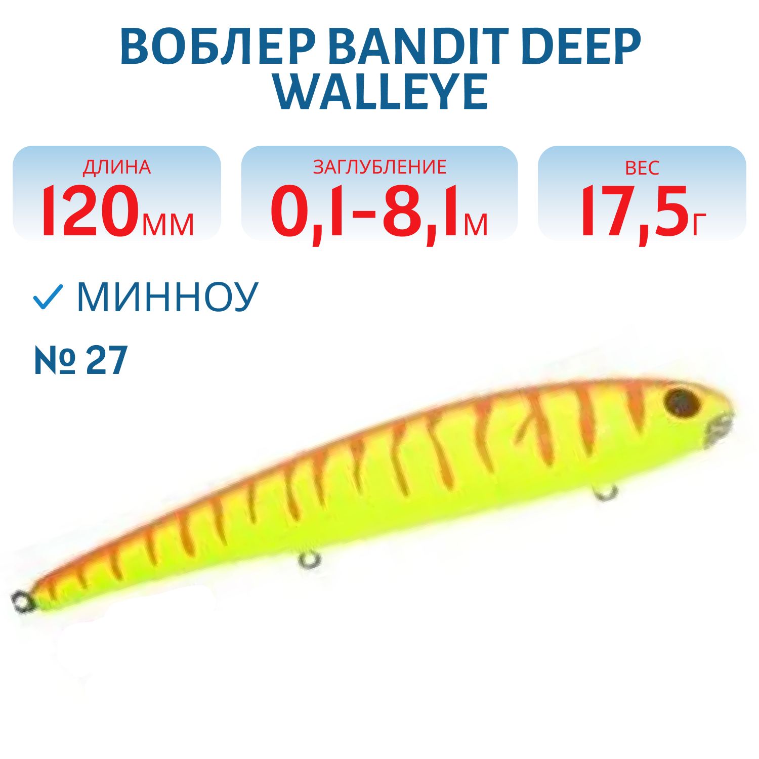 Воблер BANDIT DEEP WALLEYE 27