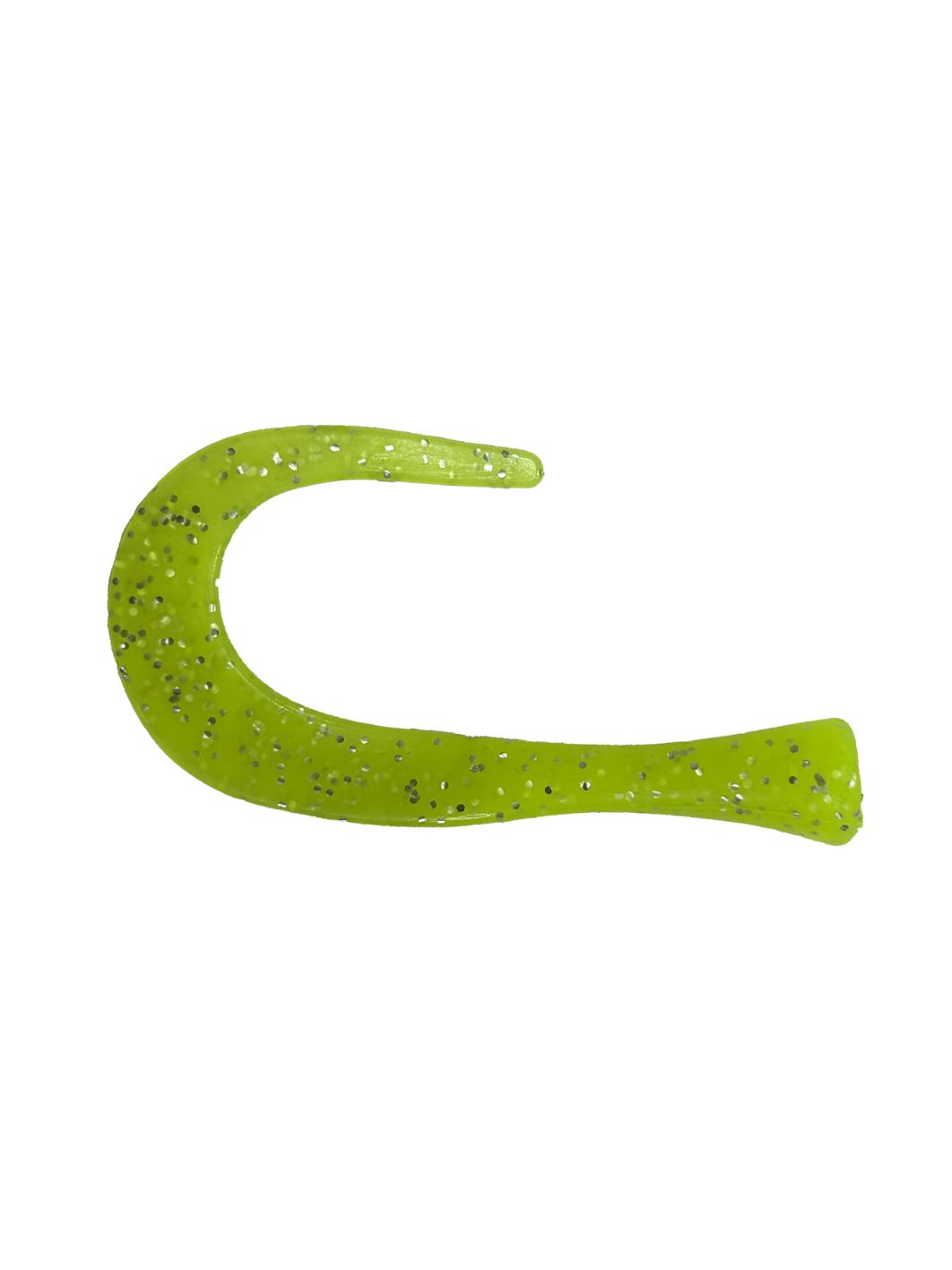 Хвост силиконовый для Guppie 14см 7, 6гр,  шартрез с блестками (3шт)