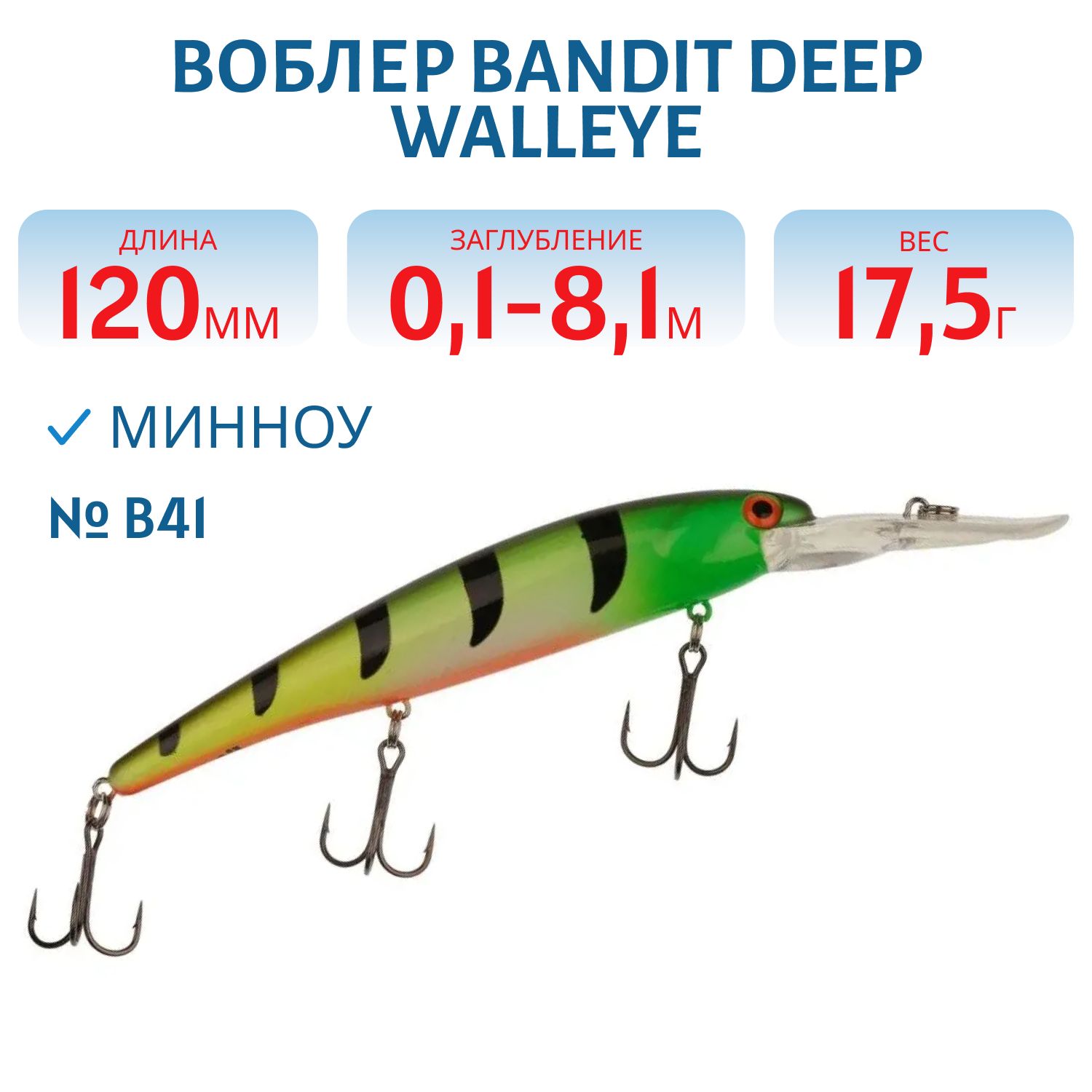 Воблер BANDIT DEEP WALLEYE B41