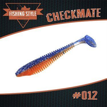 Силиконовая приманка CHECKMATE 3, 5"(89 мм) уп.6 шт.#012 Blue Orange