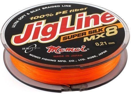 Шнур JigLine MX 8 Super Silk 0, 30 мм, 26 кг, 100 м оранжевый