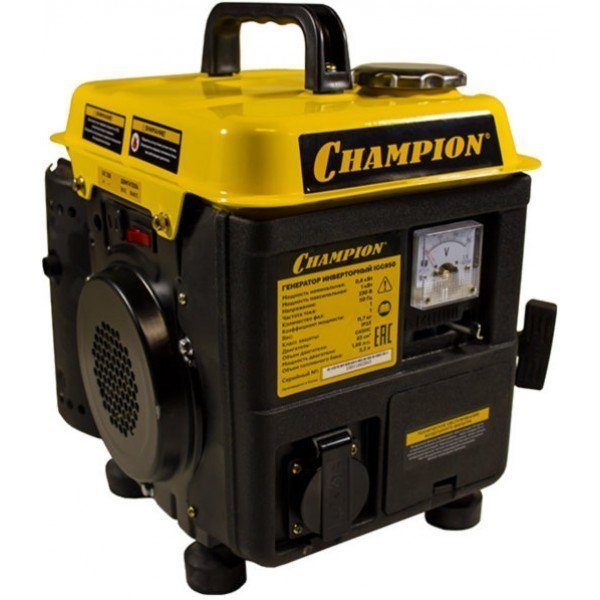 Электрогенератор бензиновый инверторный CHAMPION IGG950 (0.8/0.9кВт,  220/12В,  11, 7кг)