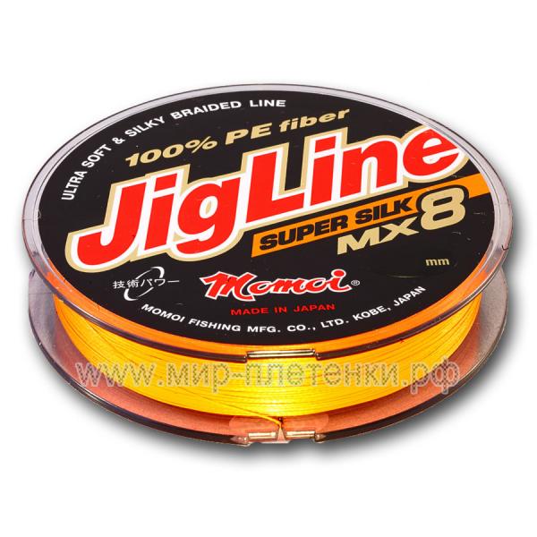 Шнур JigLine MX 8 Super Silk 0, 14 мм, 11 кг, 100 м оранжевый