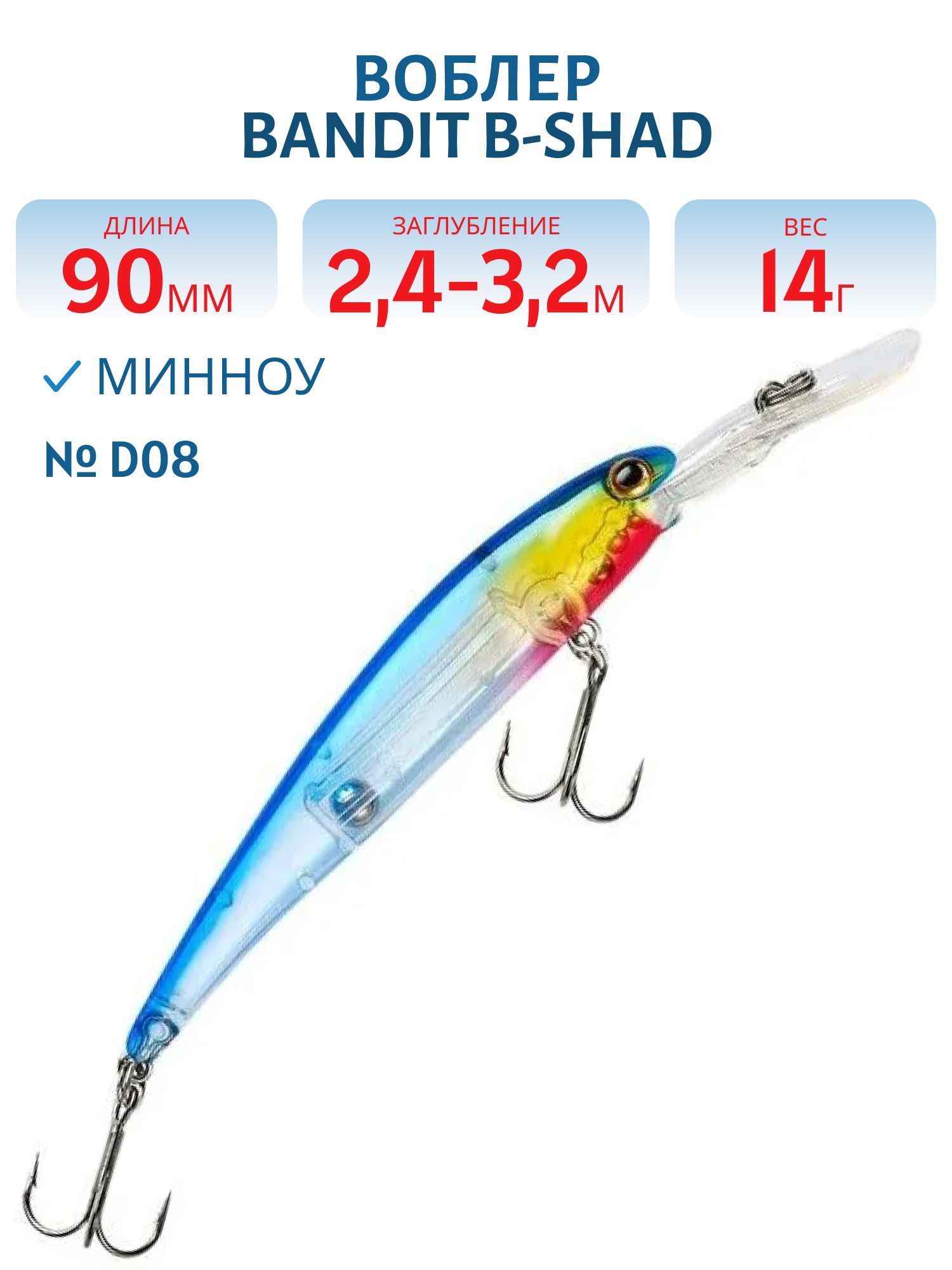Воблер BANDIT B-SHAD D08