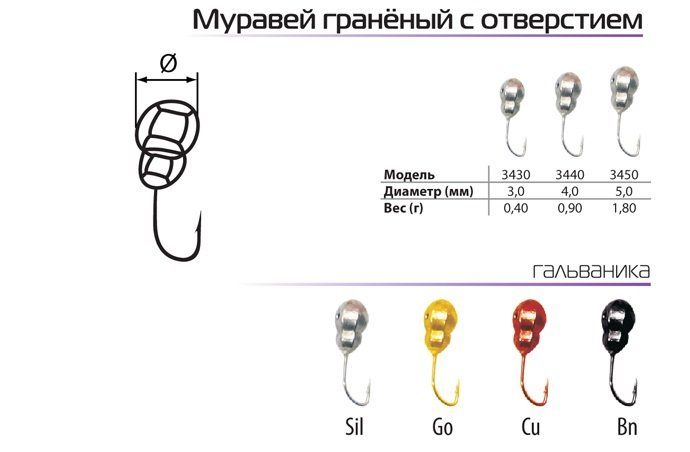 Мормышка W Spider Муравей с отверстием гран. 5, 0 мм 1, 80 гр. Bn