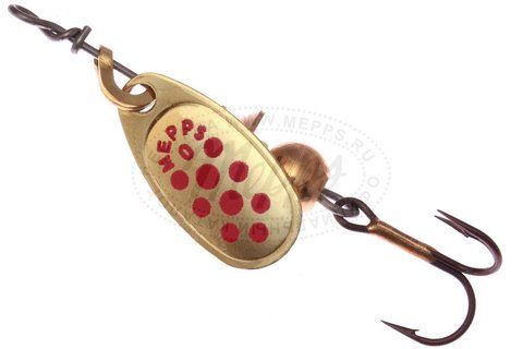 Блесна вращающаяся Mepps "COMET 0 Gold/Red dots