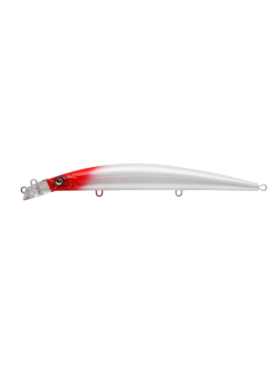 Воблер Минноу Strike Pro Top Water Minnow 130,  130 мм,  15 гр,  Загл. 0, 1м.-0, 7м.,  Плавающий,  цвет: 022PPP-713 Redhead Silver,  (JL-158F#022PPP-713)