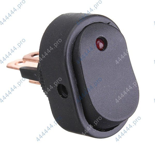 Выключатель тумблер ASW-20D (12V, 20A) красный (овальный)