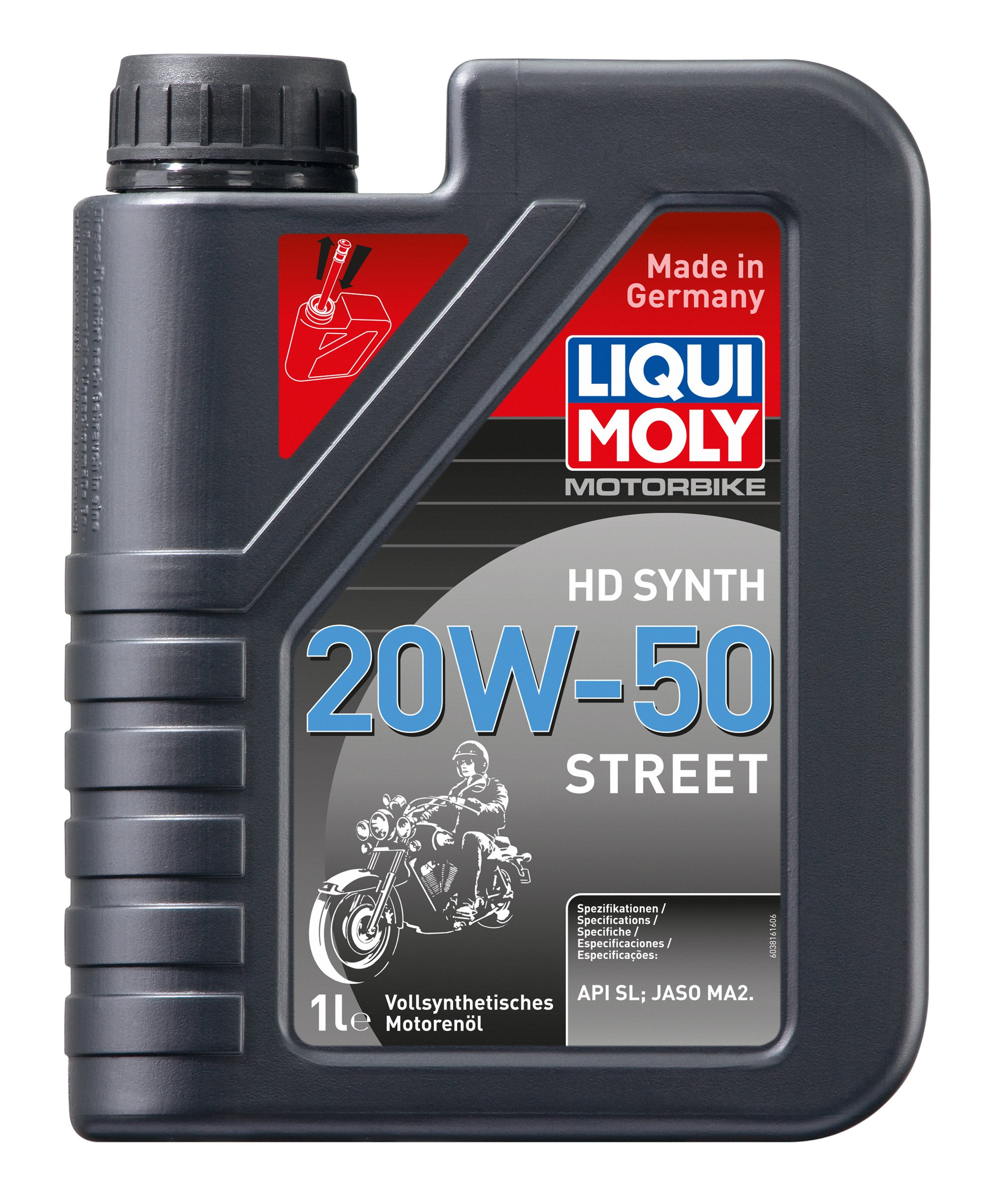 LIQUI MOLY Motorbike 20W50 4T HD Synth Street синтетическое масло 1L 3816 /мотоотдел/