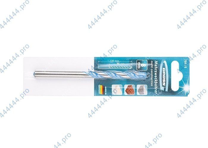 Сверло по бетону Ø8.0*120мм Multiconstruction PRO GROSS 70618