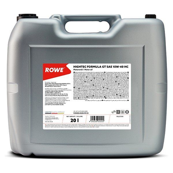ROWE  HIGHTEC FORMULA GT SAE 10W40 HC 20L полусинтетическое моторное масло