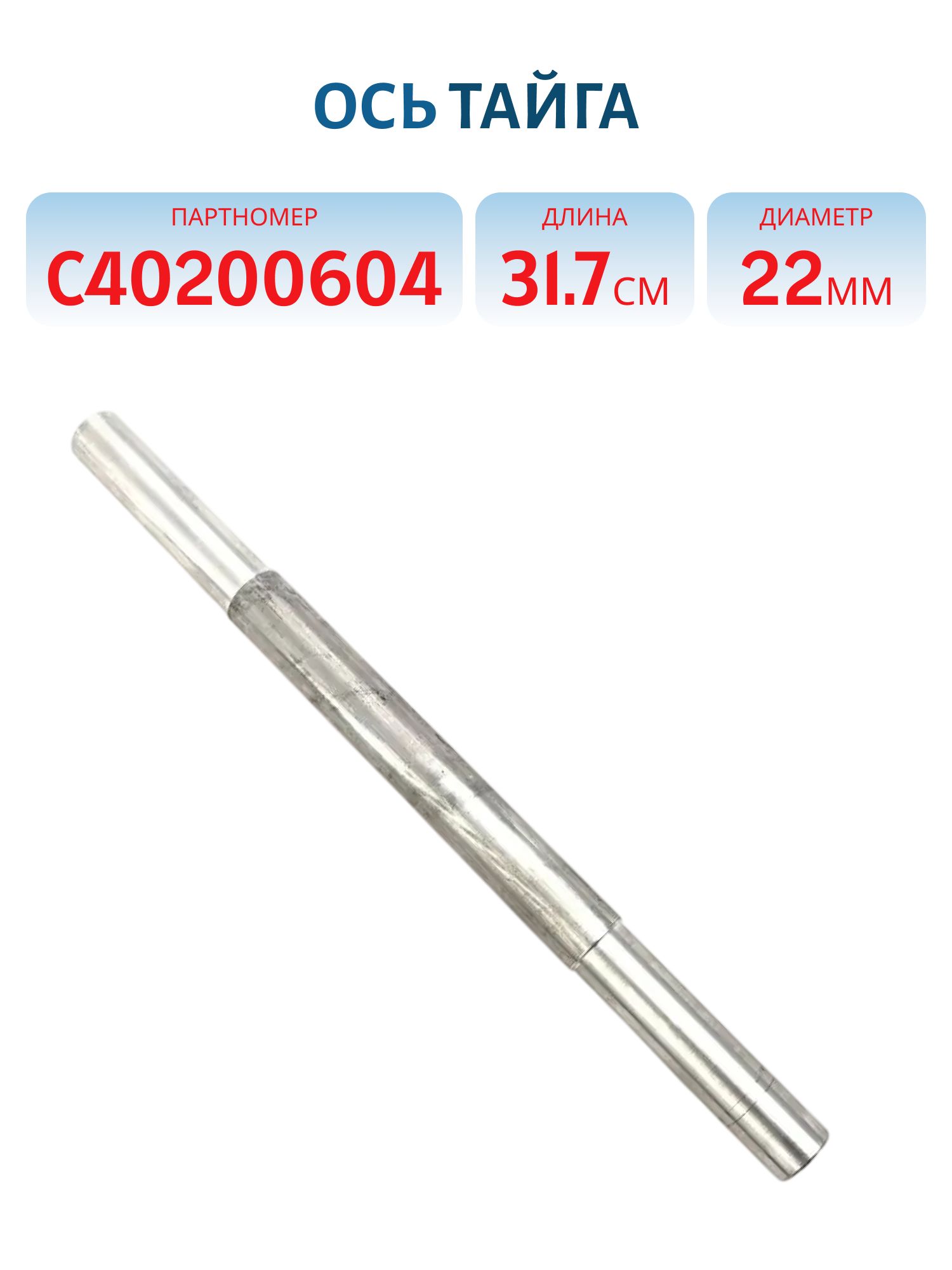 Ось Тайга С40200604 L=31, 7 D=22