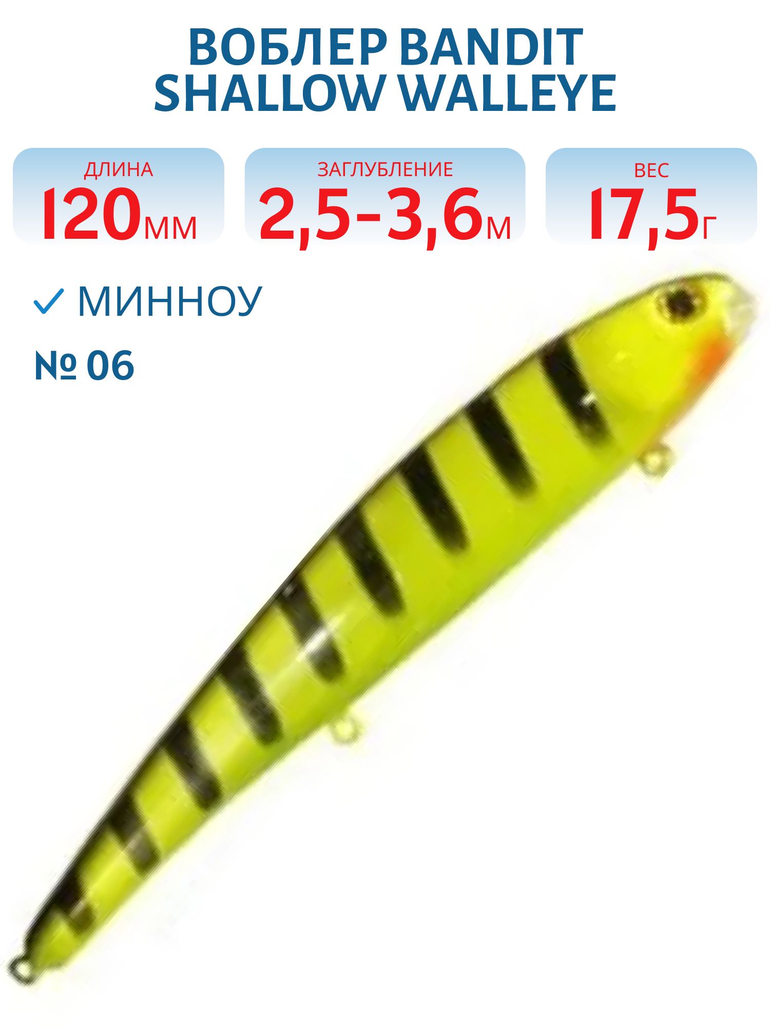 Воблер BANDIT SHALLOW WALLEYE 06