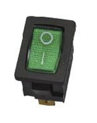 Выключатель тумблер ON/OFF (12V, 10A) зеленый с подсветкой NY (905440)