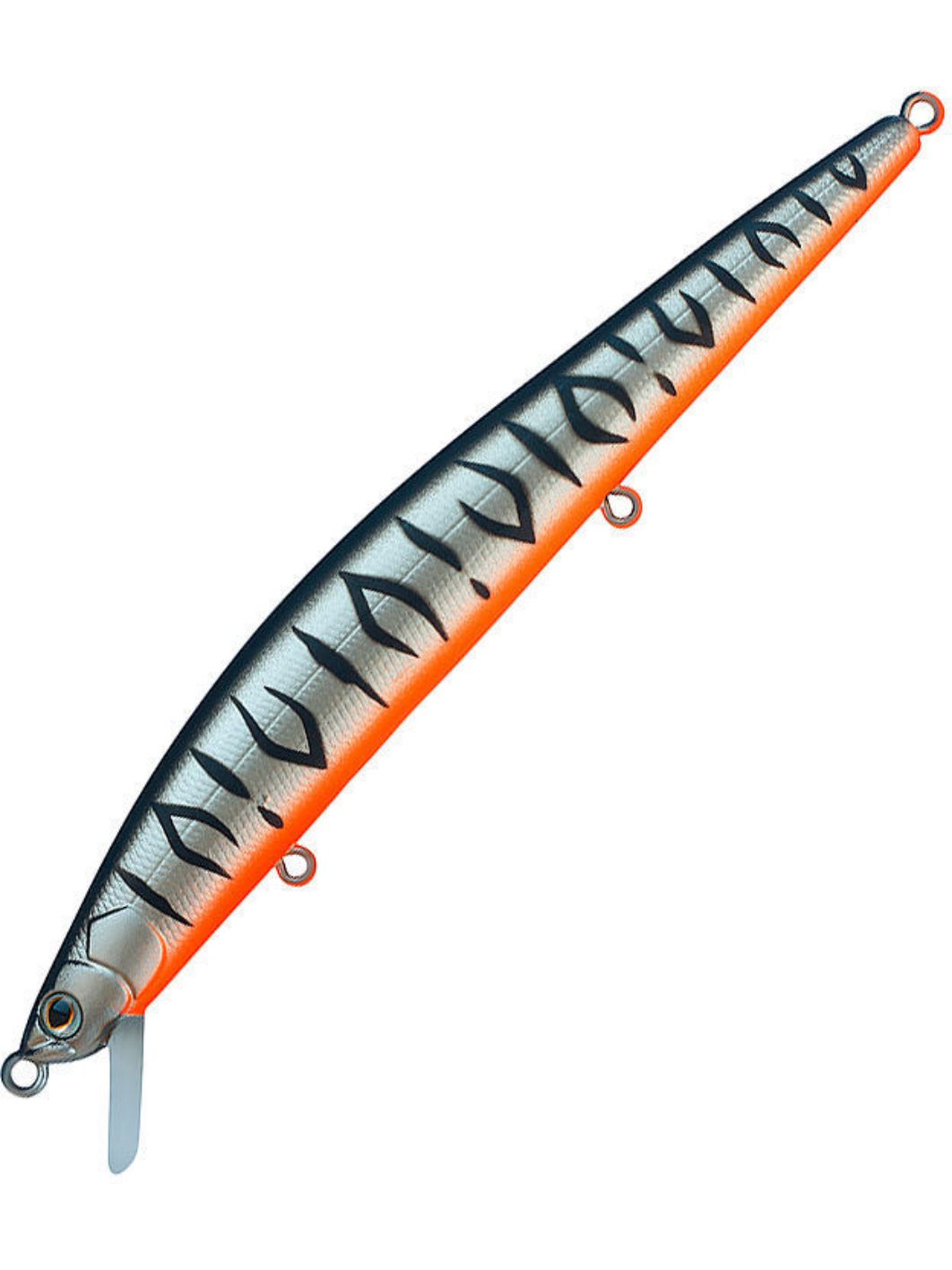Воблер Минноу Strike Pro Slingshot Minnow 120F,  120 мм,  12, 6 гр,  Загл. 0, 5м.-1, 5м.,  Плавающий,  цвет: A243ES Grey Shadow Mat Tiger,  (EG-145F#A243ES)
