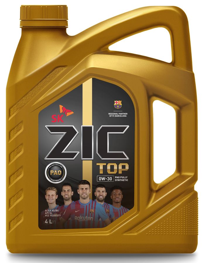 ZIC TOP 0W30 A5/B5 4L синтетическое моторное масло