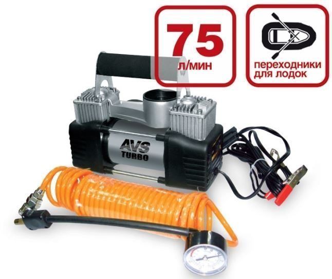 Компрессор AVS KS750D (12В,  75л/мин,  10атм)