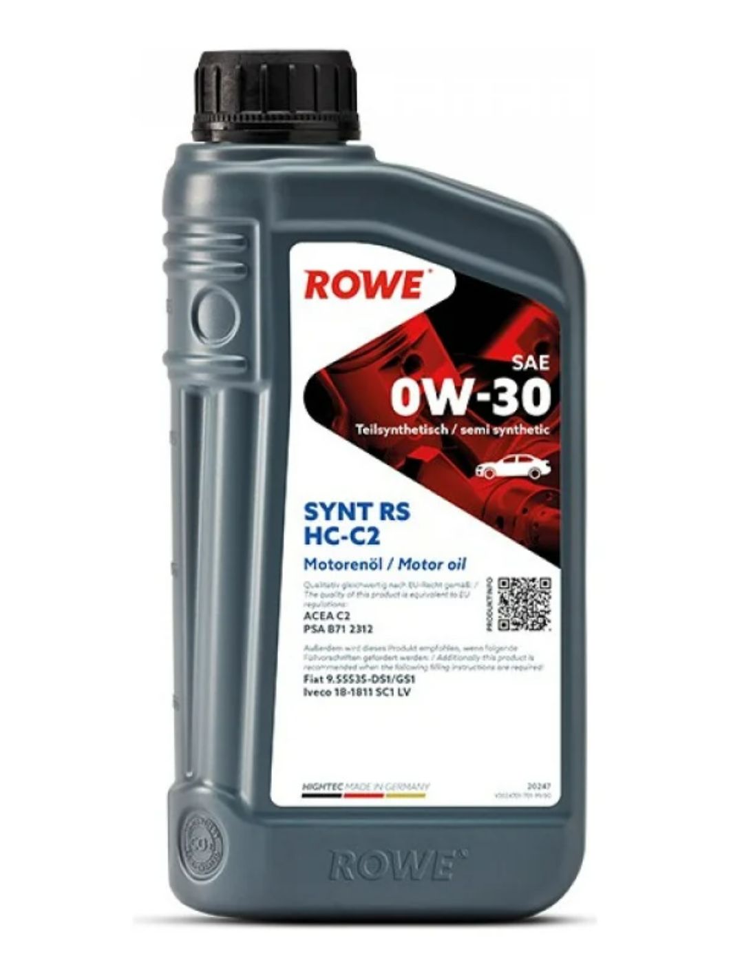 ROWE  HIGHTEC SYNT RS SAE 0W30 HC-C2 1L полусинтетическое моторное масло