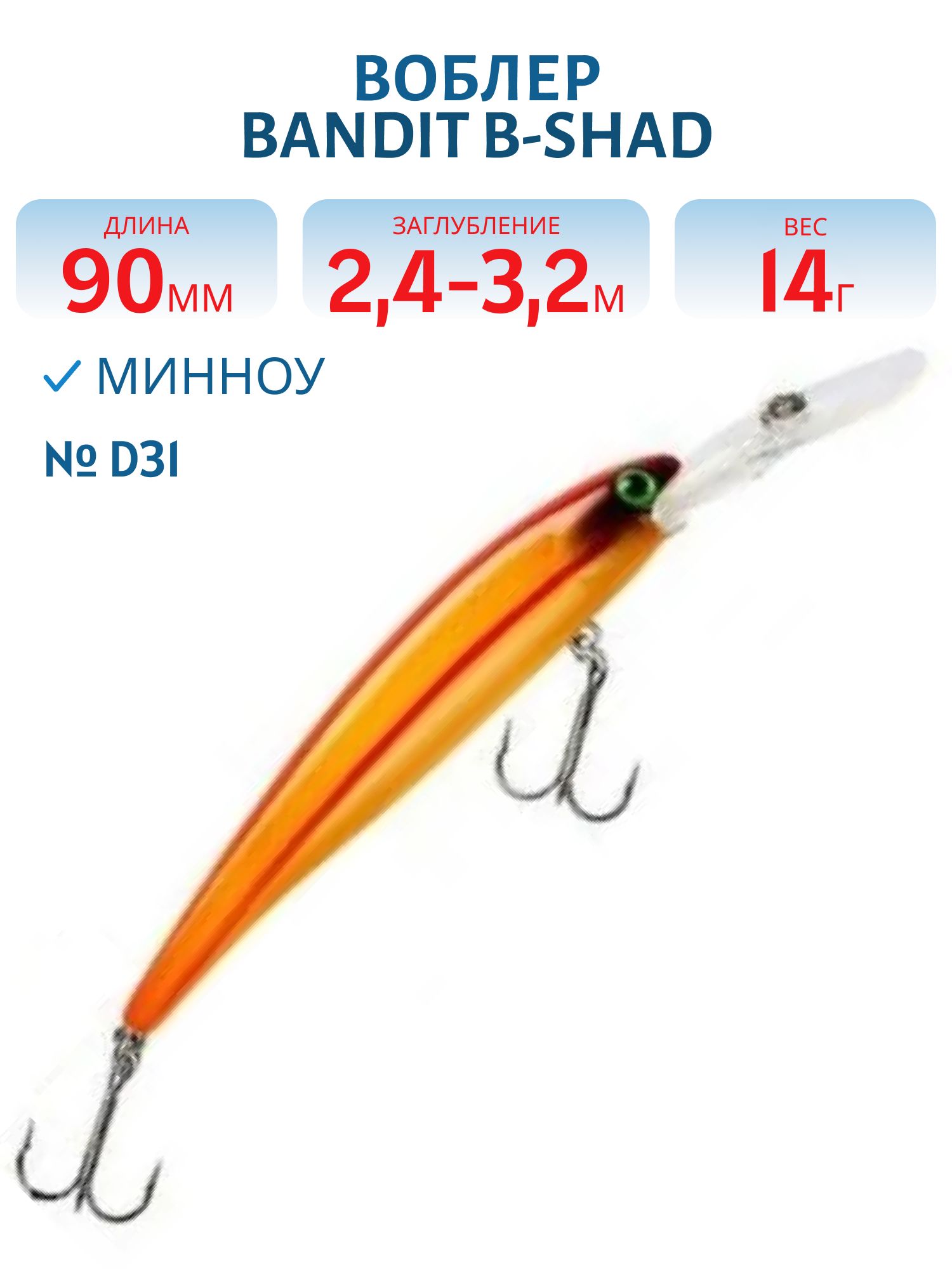 Воблер BANDIT B-SHAD D31