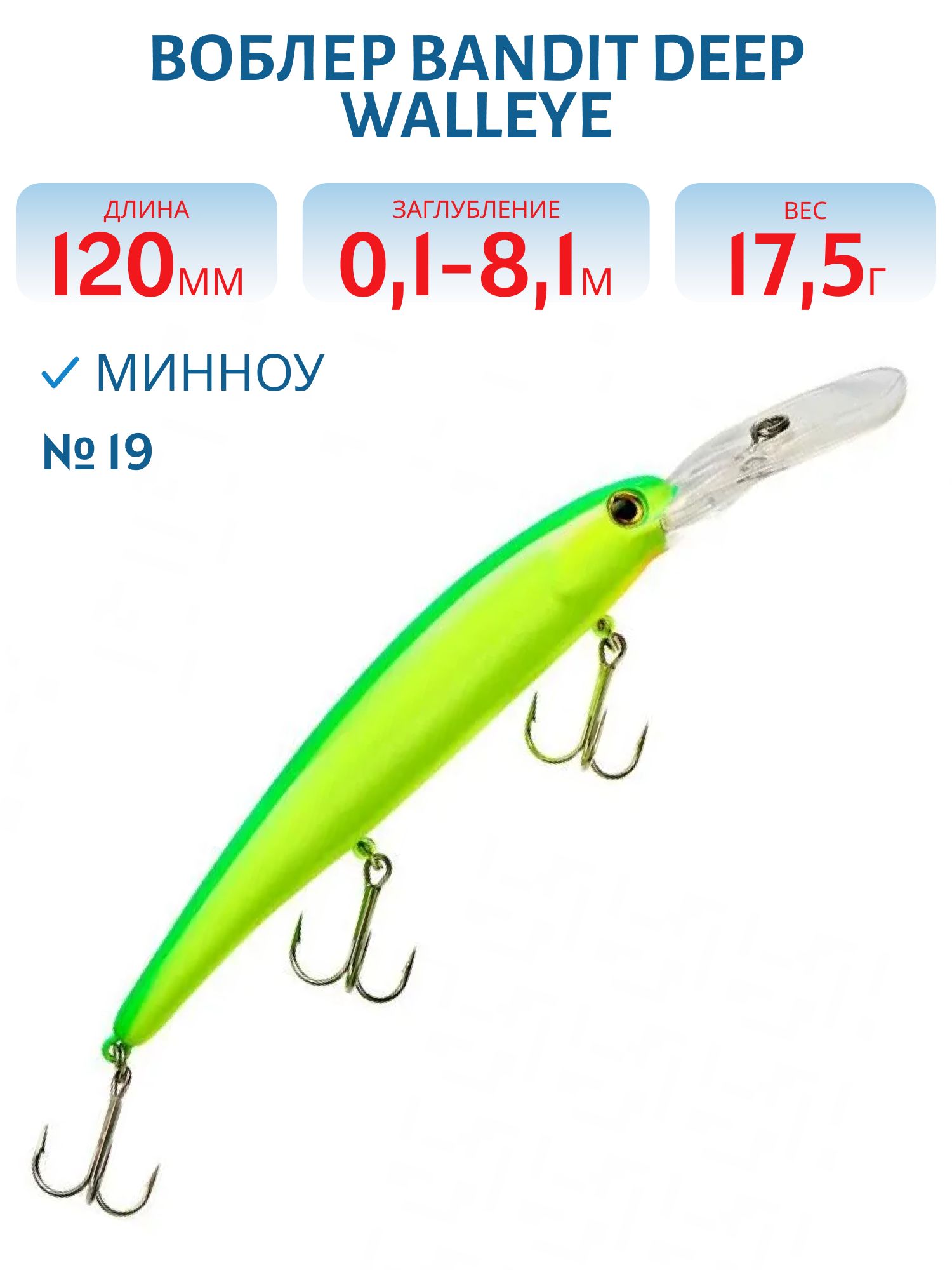 Воблер BANDIT DEEP WALLEYE 19