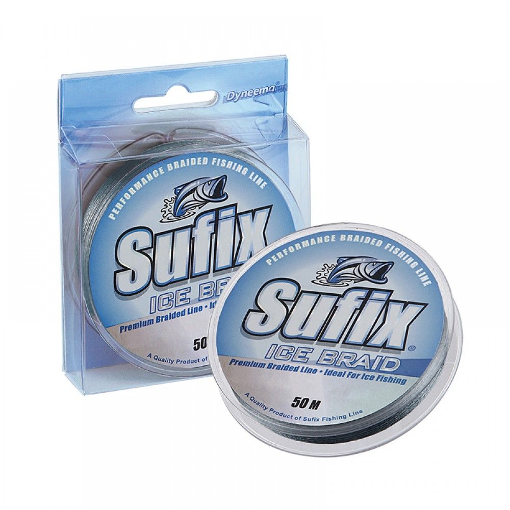 Леска плетеная зимняя SUFIX Ice Braid серая 50м 0.16мм 8, 2кг 