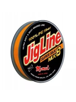 Шнур JigLine MX 8 Super Silk 0, 27 мм, 23 кг, 100 м оранжевый