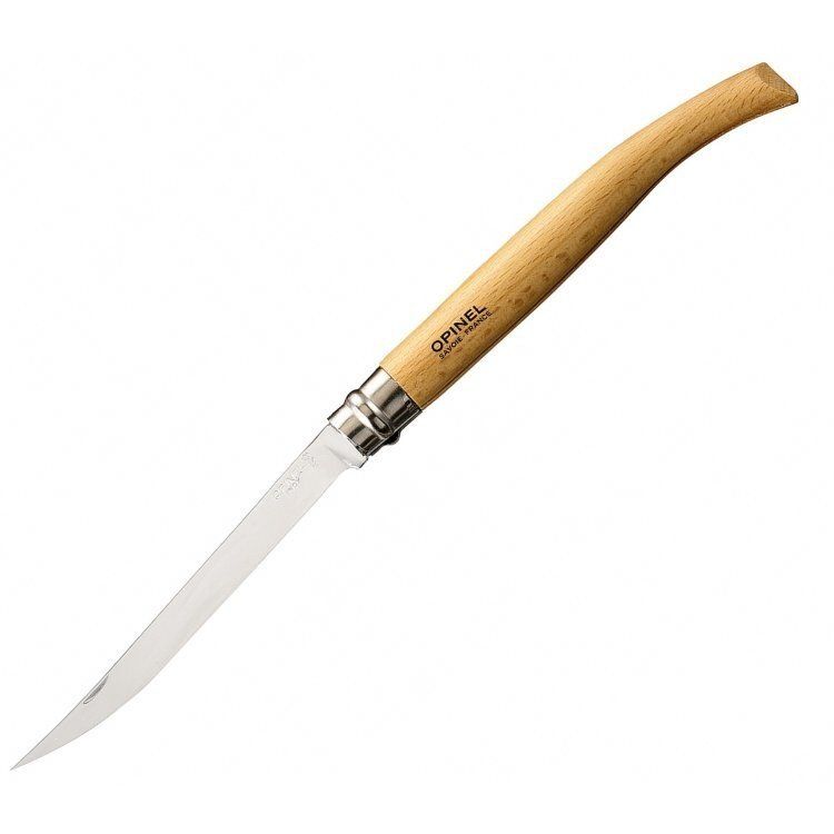Нож Opinel №15 филейный,  нержавеющая сталь,  рукоять из дерева бука
