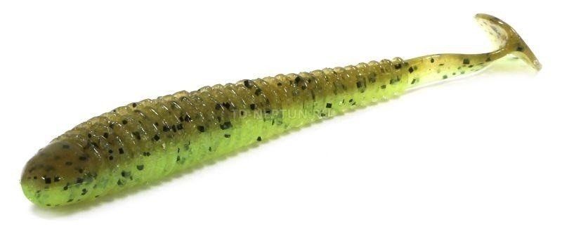 Приманка съедобная Keitech Swing Impact 4.5" #401 Green Pumpkin / Chartreuse