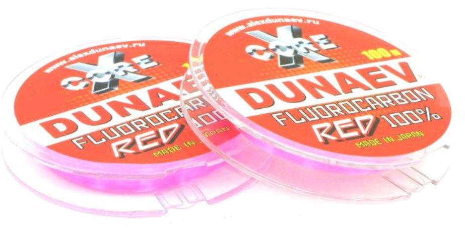 Леска Dunaev Fluorocarbon RED 0.128мм/1.21 кг. 100м 