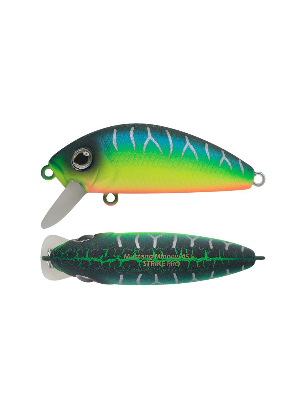 Воблер Минноу Strike Pro Mustang Minnow 45,  45 мм,  4, 5 гр,  Загл. 0, 2м.-0, 5м.,  Плавающий,  цвет: A223S-RP Pearl Mat Tiger,  (MG-002F#A223S-RP)