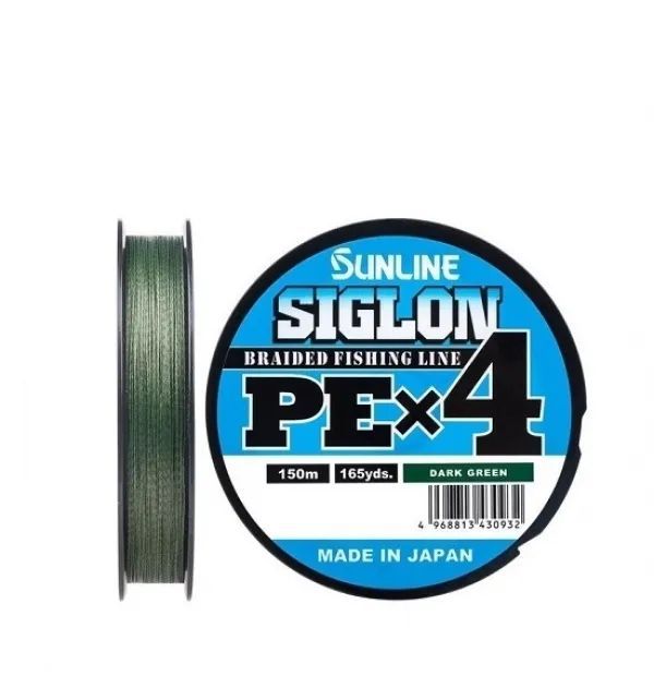 Шнур Sunline SIGLON PE×4 150M(Dark Green) #1.5/25LB
