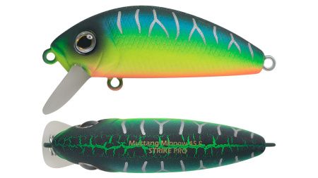 Воблер Минноу Strike Pro Mustang Minnow 45,  45 мм,  4, 5 гр,  Загл. 0, 2м.-0, 5м.,  Плавающий,  цвет: A223S-RP Pearl Mat Tiger,  (MG-002F#A223S-RP)