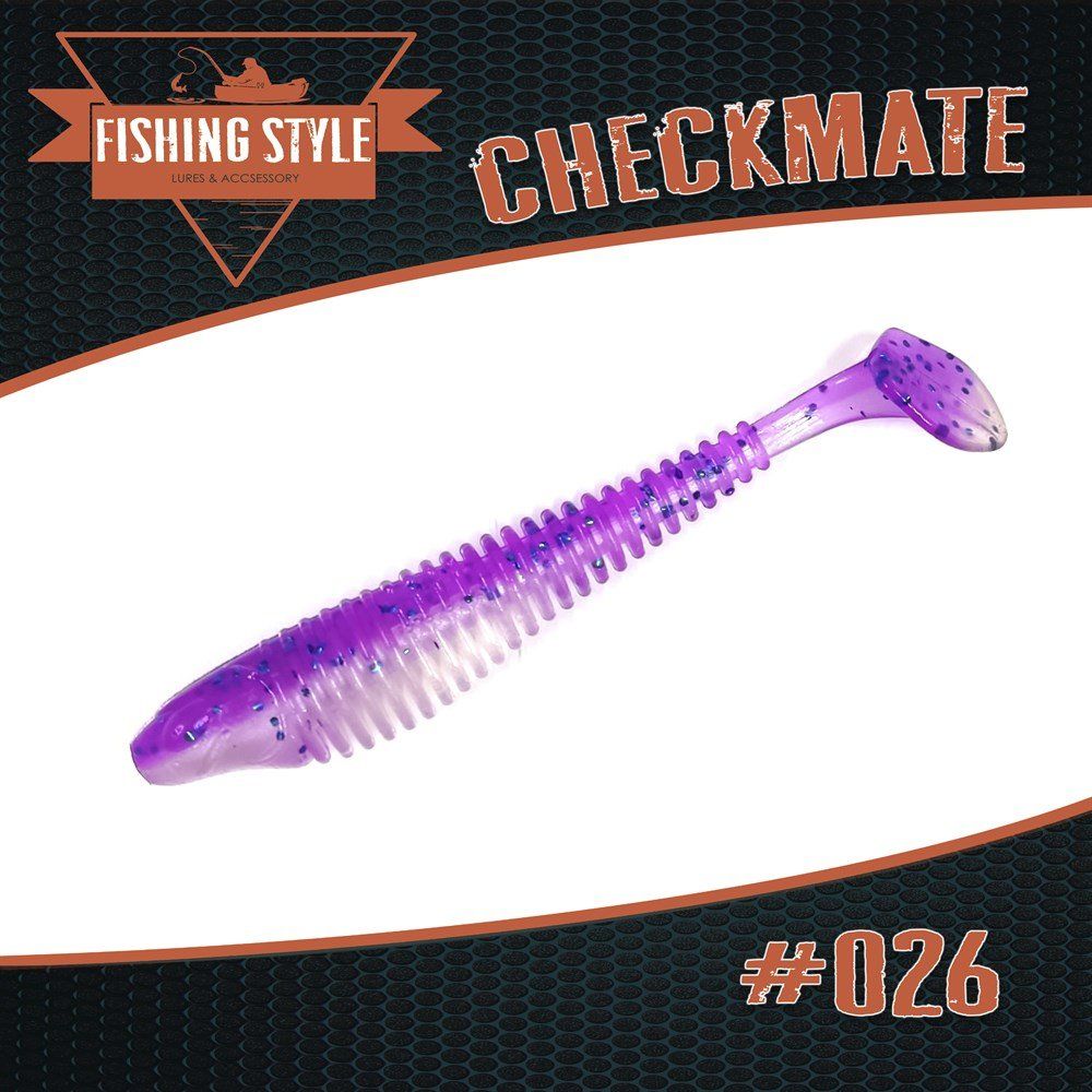 Силиконовая приманка CHECKMATE 4, 5"(113 мм) уп.4 шт.#026 Shiny Violet
