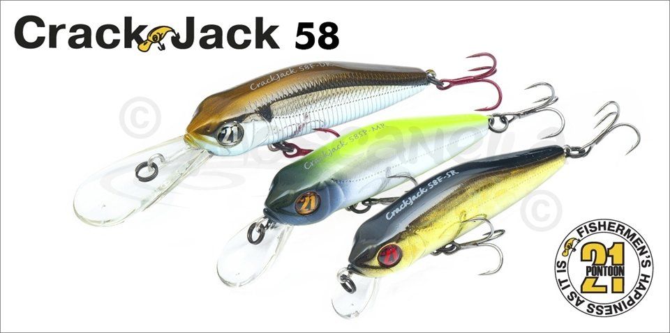 Воблер PONTOON 21,  Crackjack 58F-DR,  58мм.,  5.4гр.,  погруж.2.3-2.5 м №070