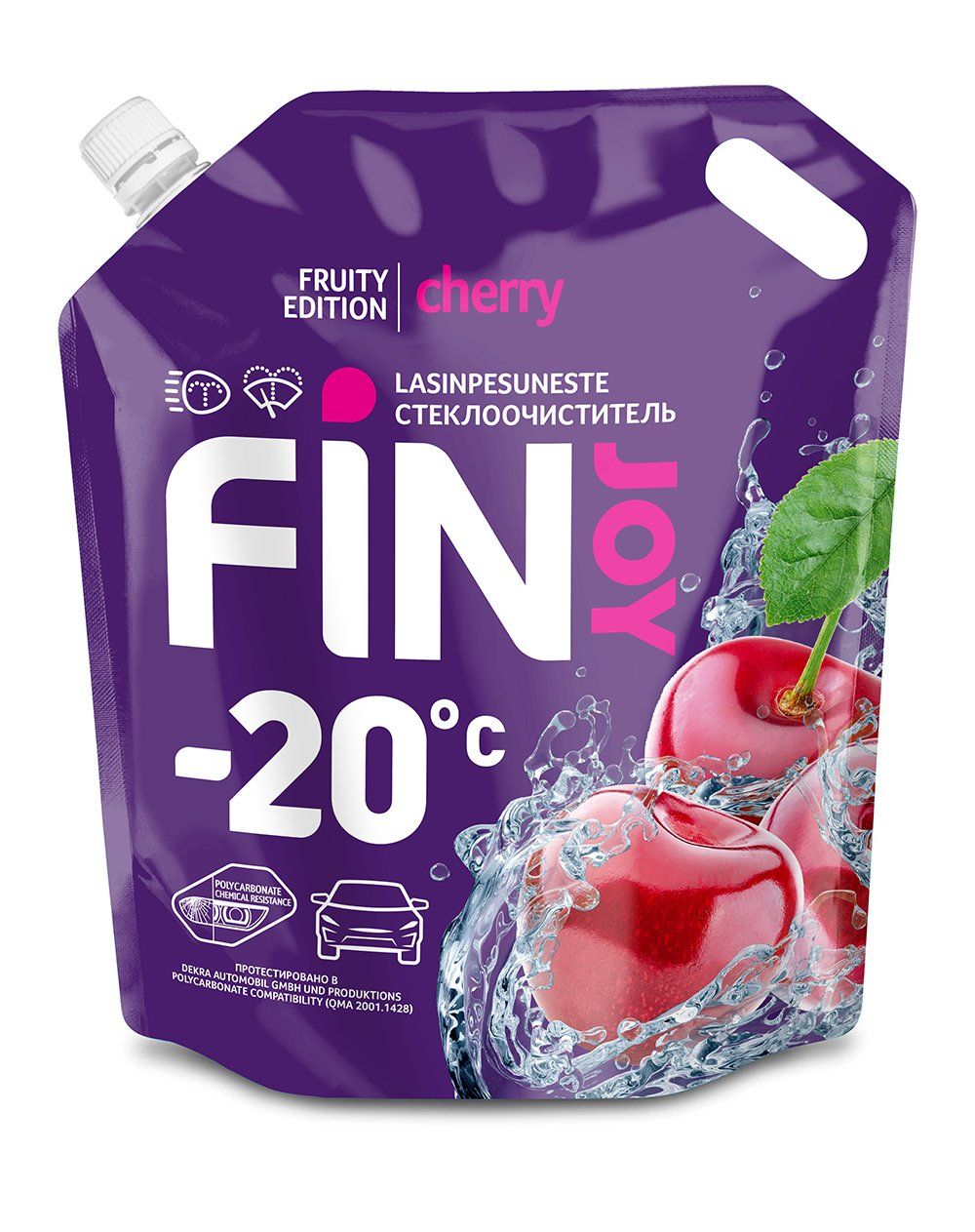 Очиститель стекла FIN JOY FRUITY cherry -20*С 4л дой-пак зимний