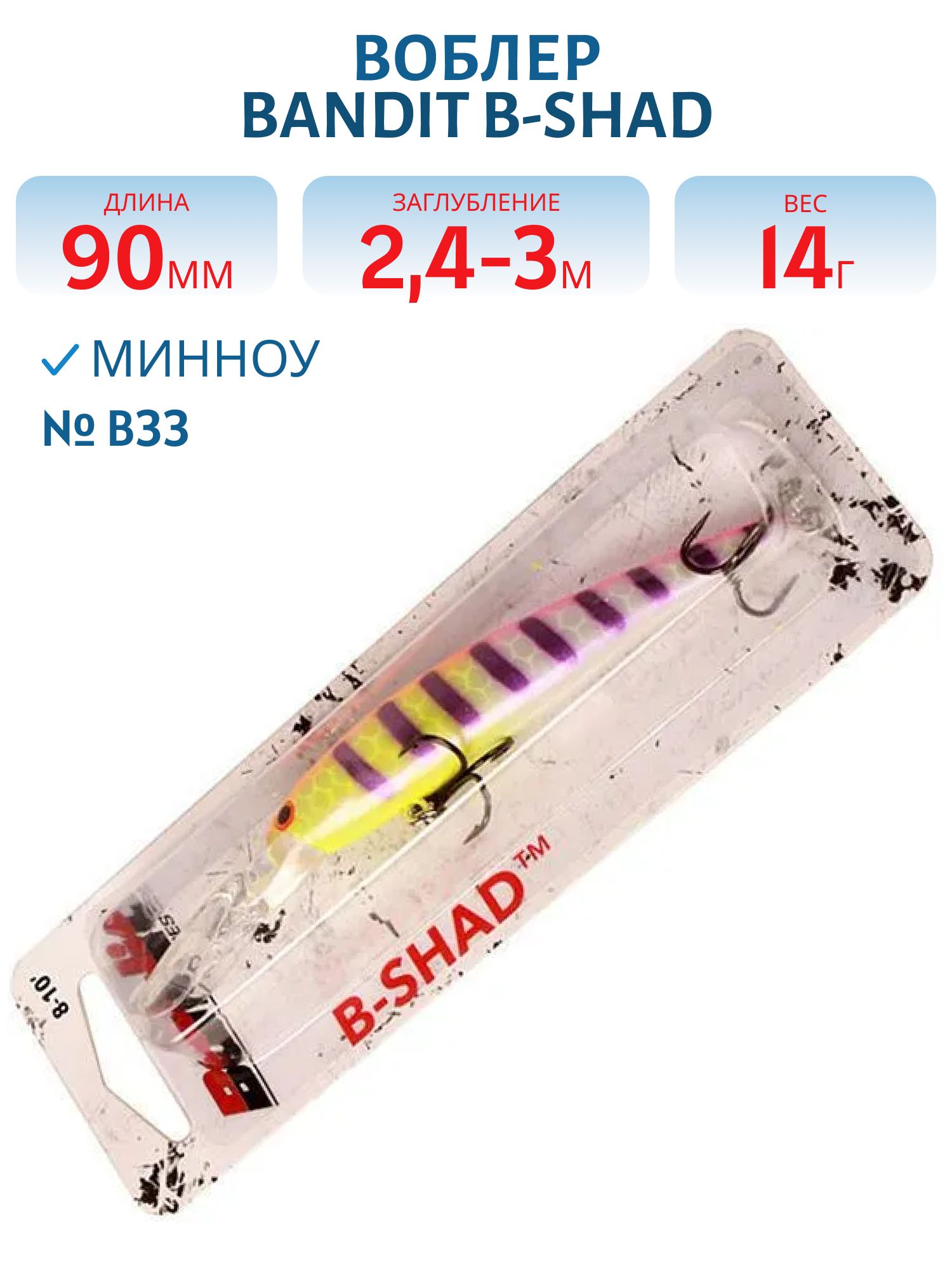 Воблер BANDIT B-SHAD B33