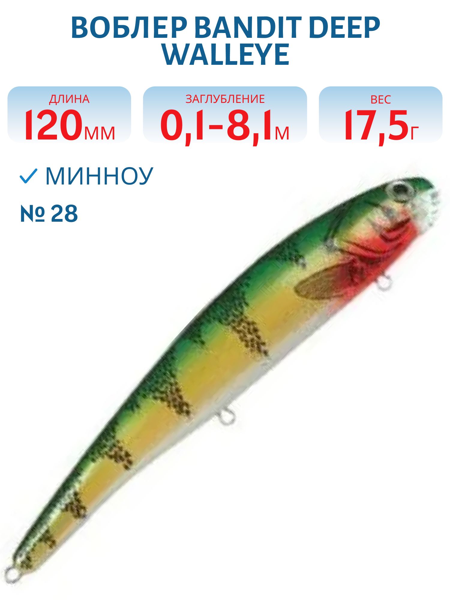 Воблер BANDIT DEEP WALLEYE 28