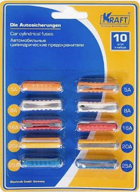 Предохранители цилиндрические KRAFT (к-т) KT 870024