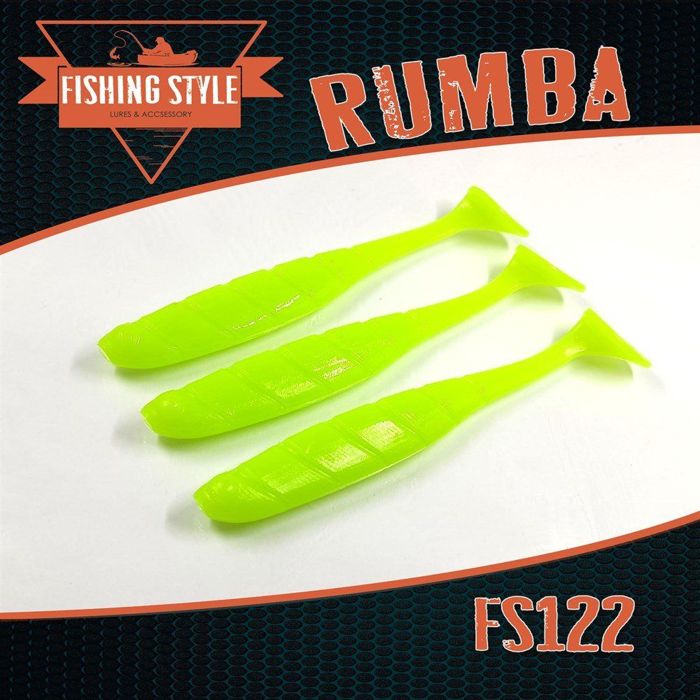 Силиконовая приманка RUMBA 8, 5"(216 мм) уп.3 шт.#122 Chartreuse