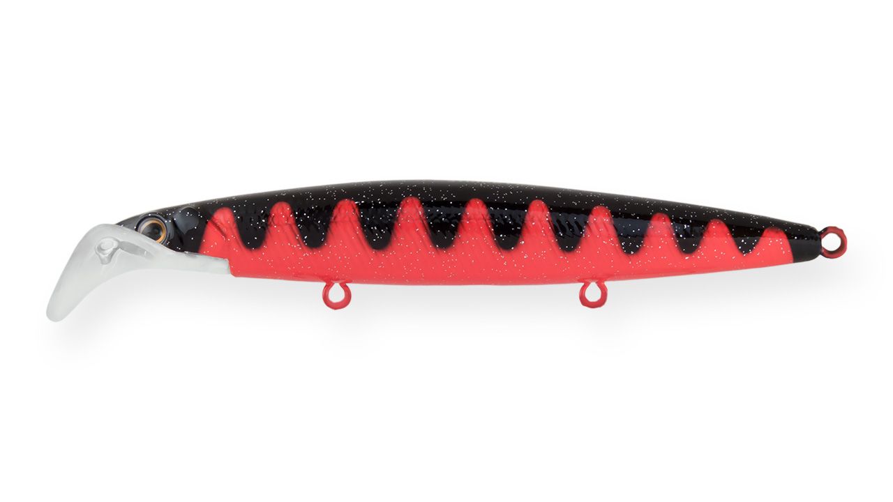 Воблер Минноу Strike Pro Scooter Minnow 110F,  110 мм,  11, 8 гр,  Загл. 1, 5м.-2, 5м.,  Плавающий,  цвет: A88 Red Devil Sparkles,  (EG-186F#A88)