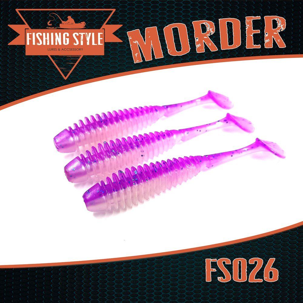 Силиконовая приманка MORDER 4, 5"(113 мм) уп.5 шт.#026 Shiny Violet