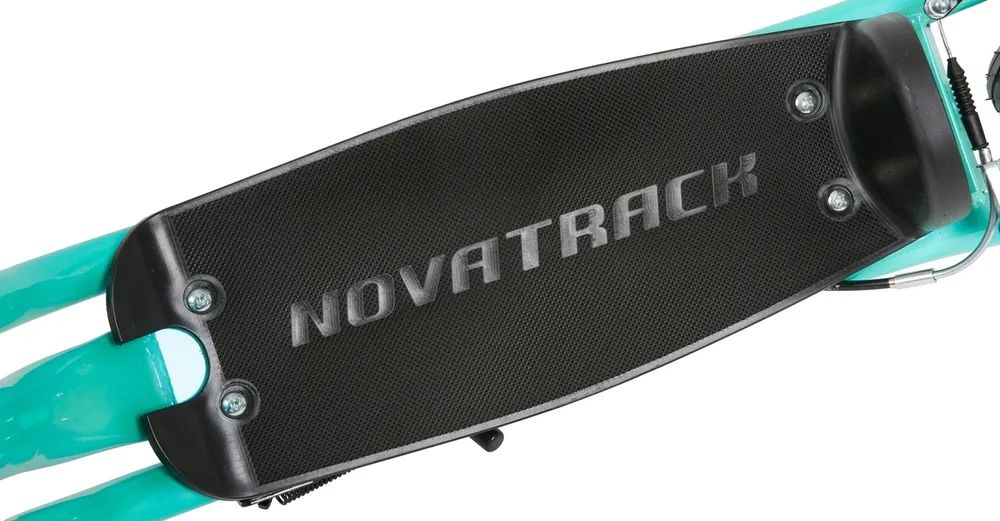 Самокат внедорожный Novatrack ручной тормоз V-brake,  мягкая накладка на руле (до 100кг) (бирюзовый)